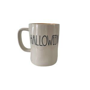 RAE DUNN HALLOWEEN Double Sided Coffee Tea Mug W/Orange Inside